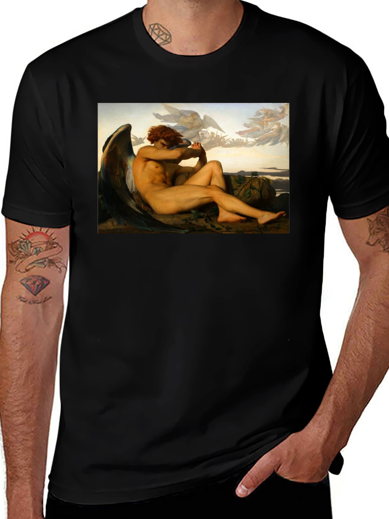 Variant 18 of Fallen Angel Graphic Tee - Unique Art Shirt