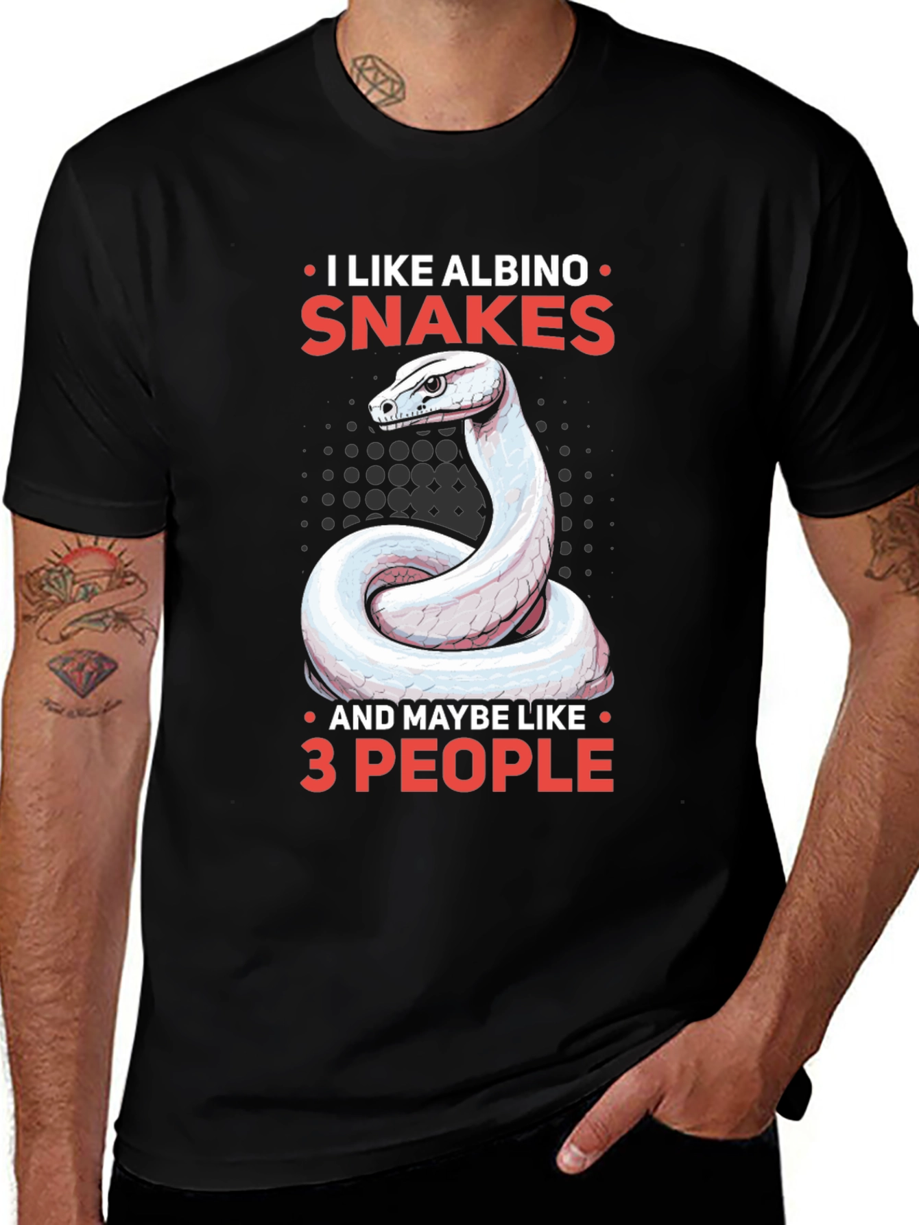 Variant 13 of Albino Snake Lover Tee - Maybe 3 People