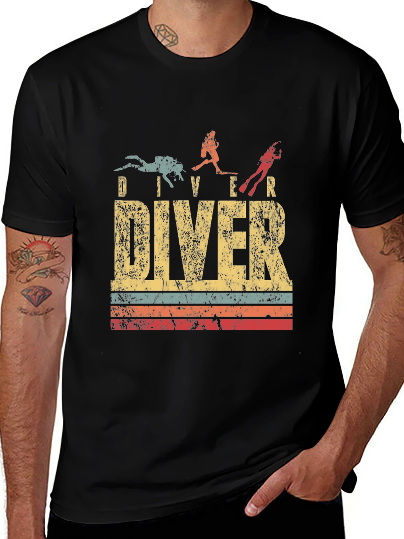 Variant 6 of Vintage Diver T-Shirt - Distressed Graphic Tee