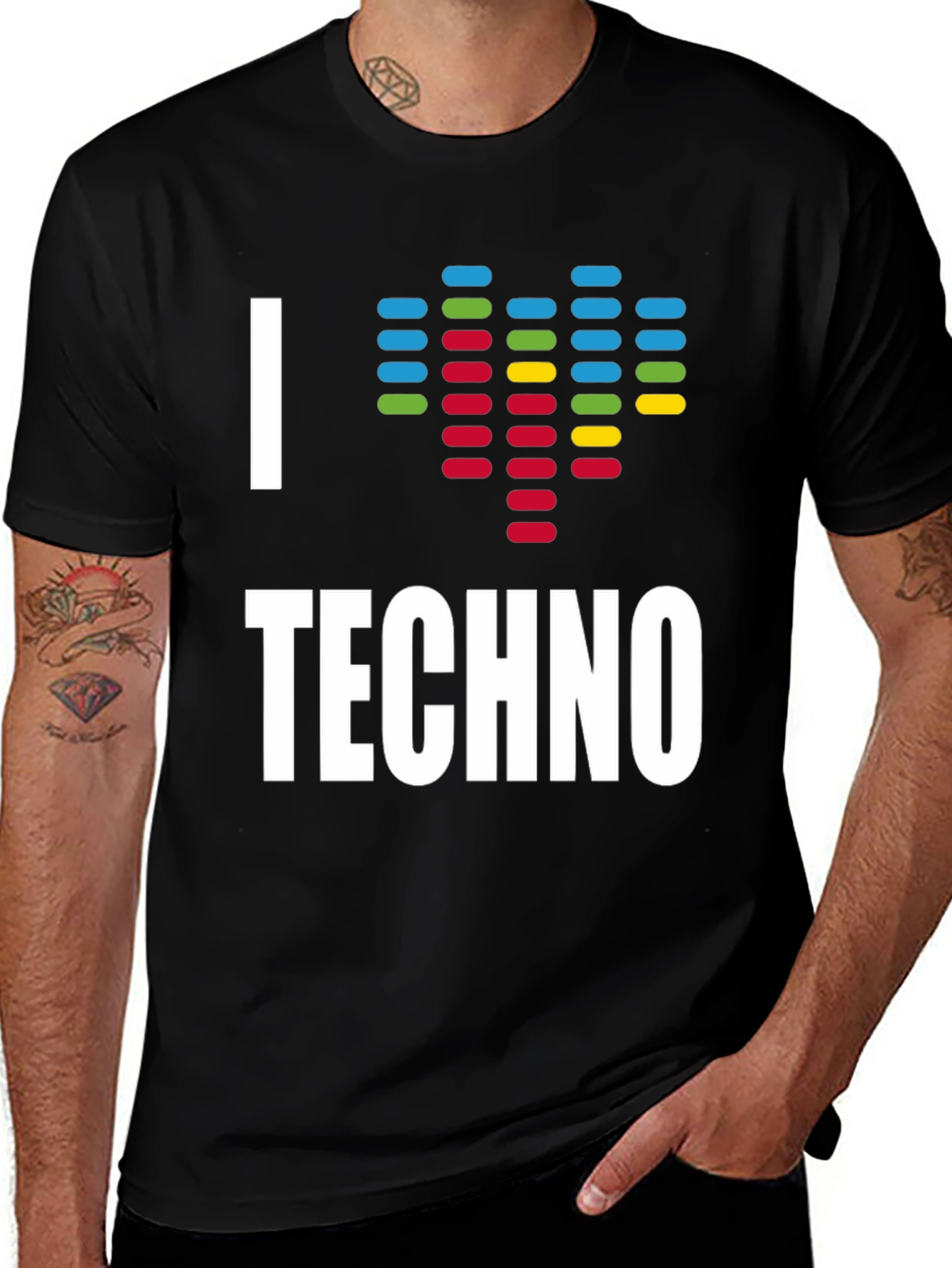 Variant 15 of I Heart Techno Graphic Tee - Music Lover T-Shirt