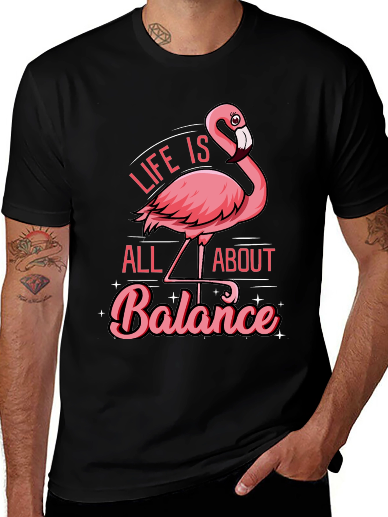Variant 2 of Life is All About Balance Flamingo T-Shirt