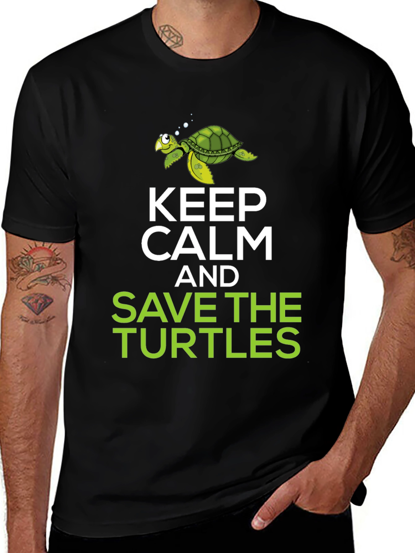 Variant 11 of Keep Calm Save Turtles Graphic Tee