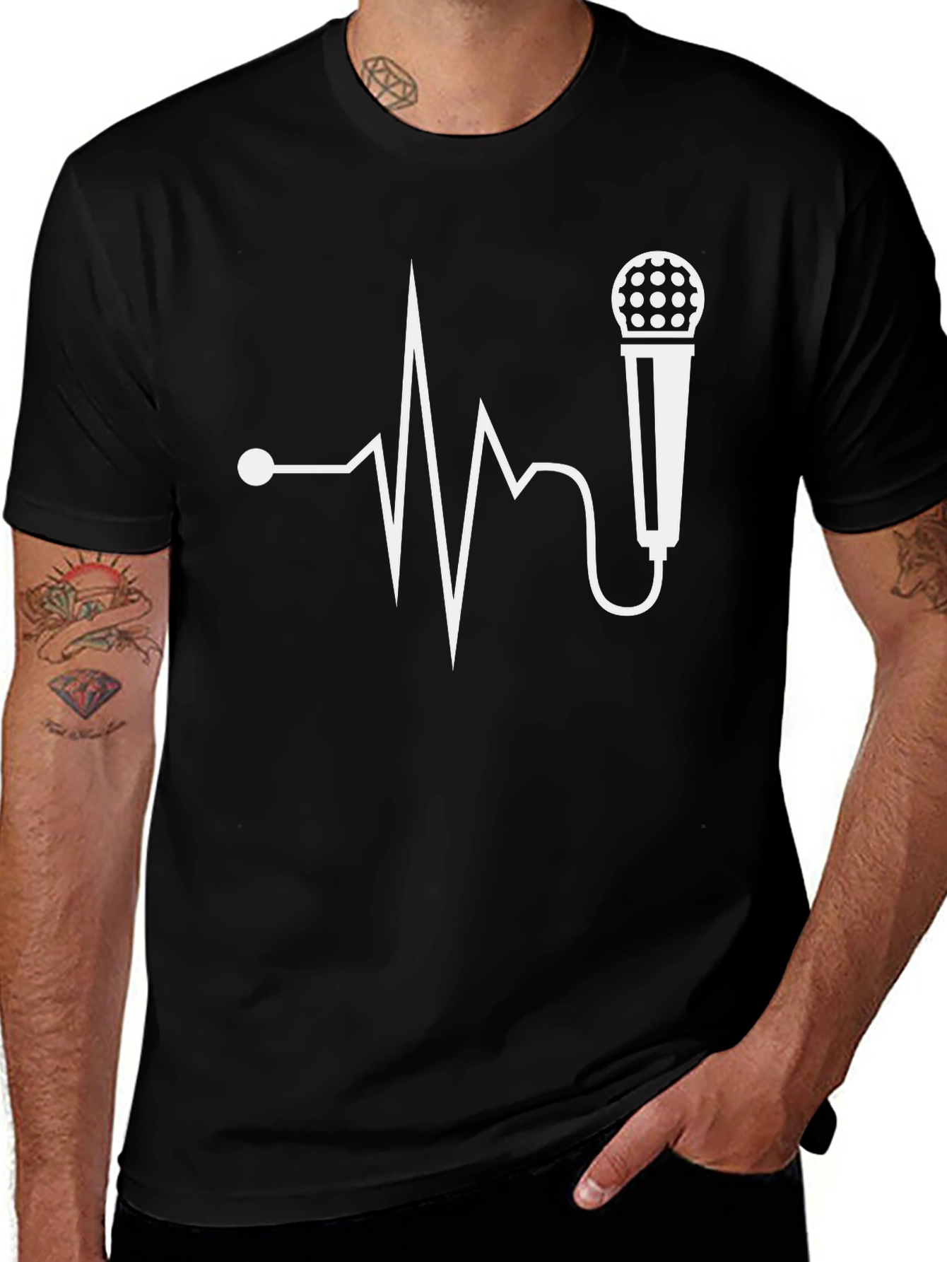 Variant 13 of Microphone Heartbeat Graphic T-Shirt