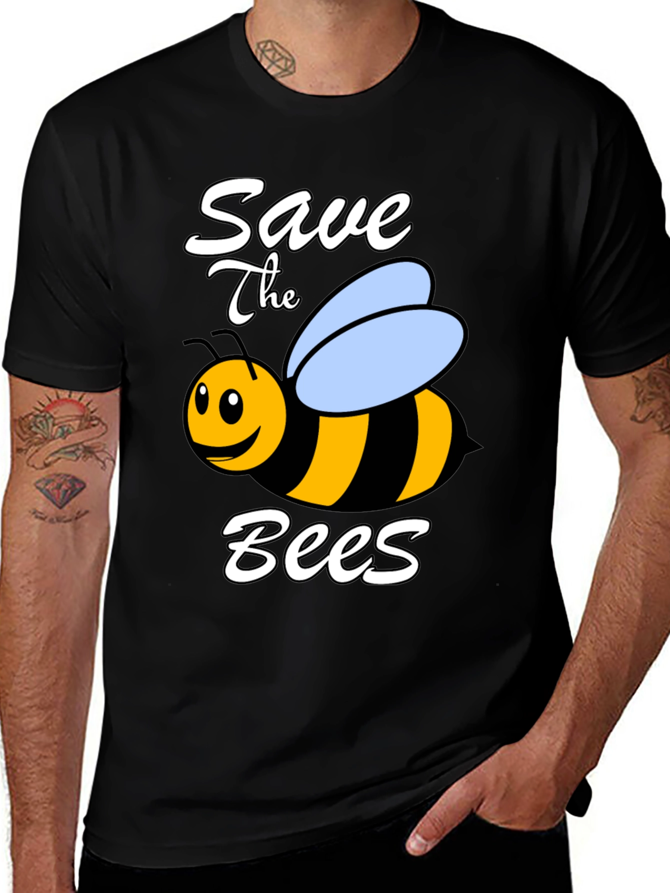 Save the Bees Graphic T-Shirt - Black