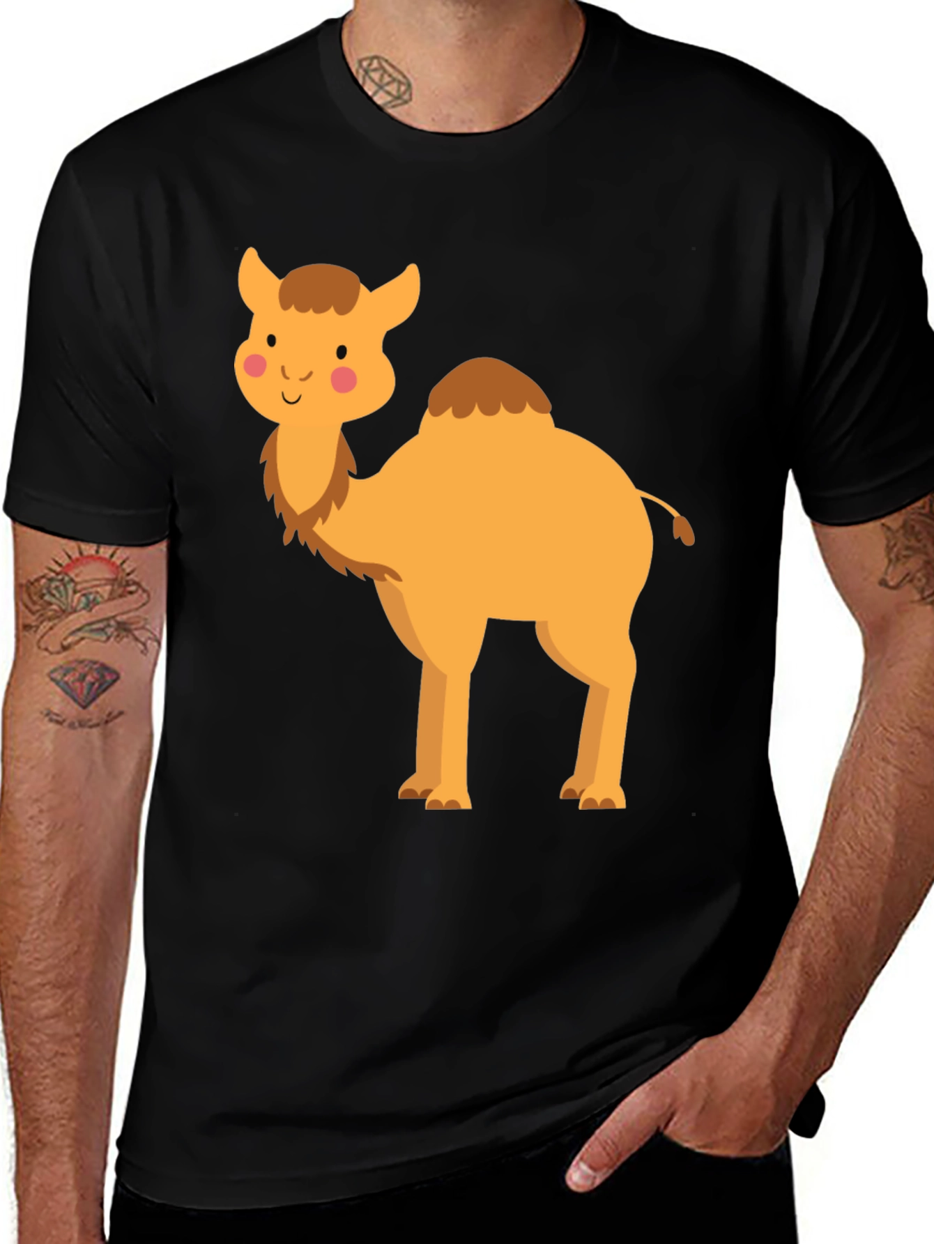 Variant 15 of Cute Camel Graphic Tee - Unisex Black T-Shirt