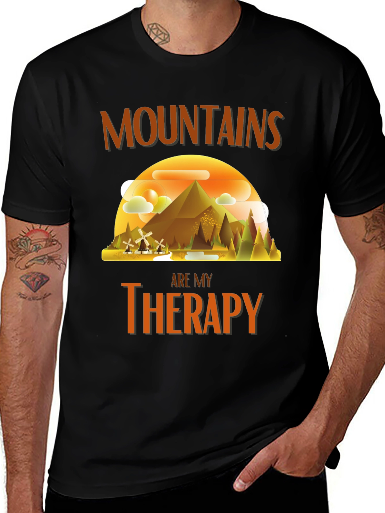 Variant 22 of Mountains Are My Therapy Graphic T-Shirt