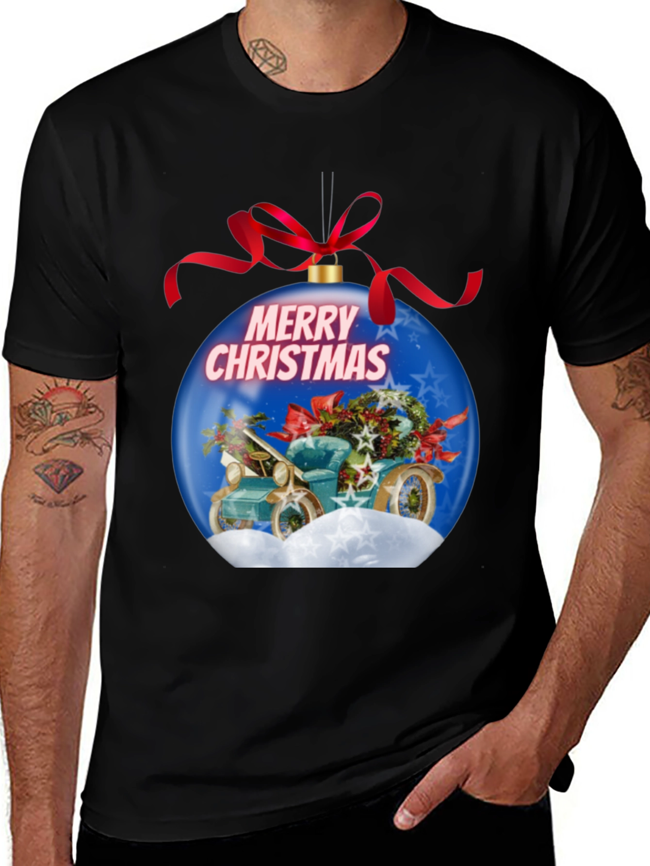 Festive Christmas Car Ornament T-Shirt