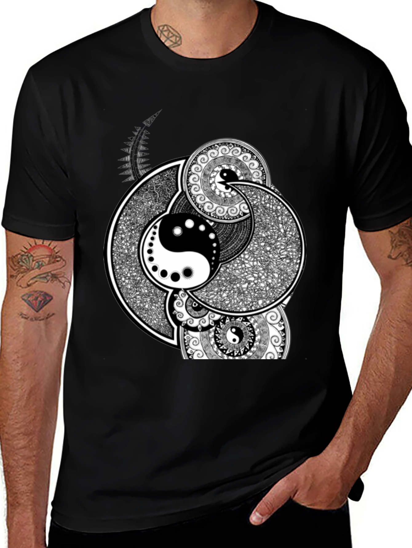 Variant 18 of Yin Yang Mandala Graphic T-Shirt