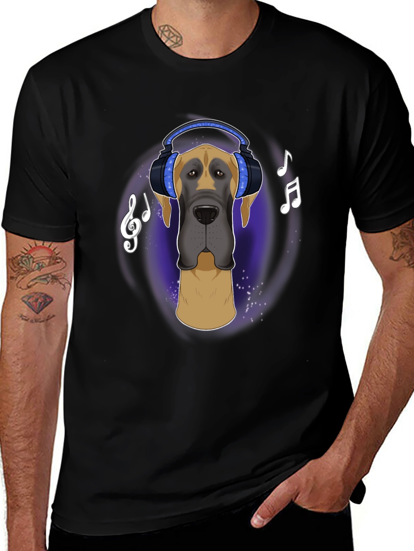 Variant 23 of Dog with Headphones T-Shirt - Music Lover Tee