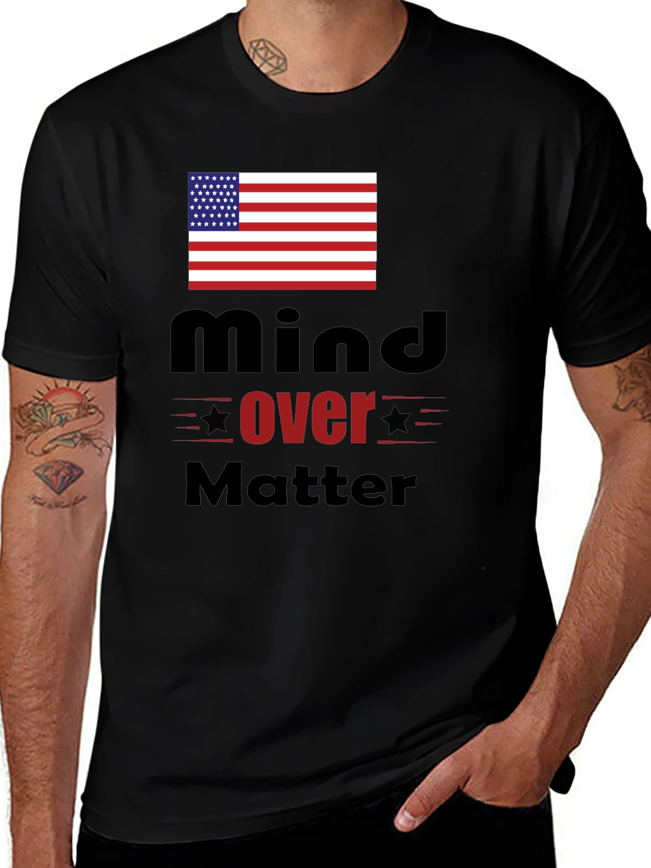 Mind Over Matter American Flag Graphic Tee