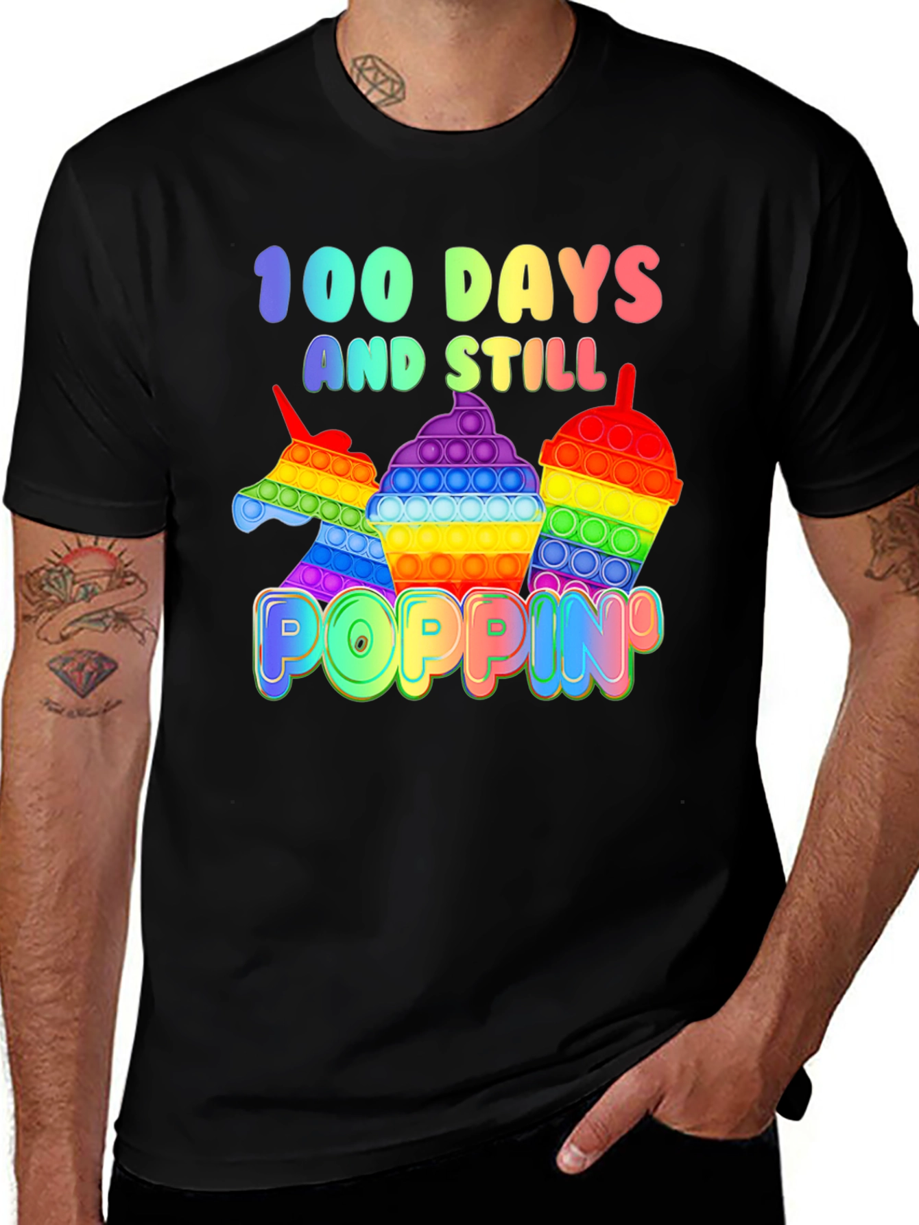 100 Days Poppin' Rainbow T-Shirt
