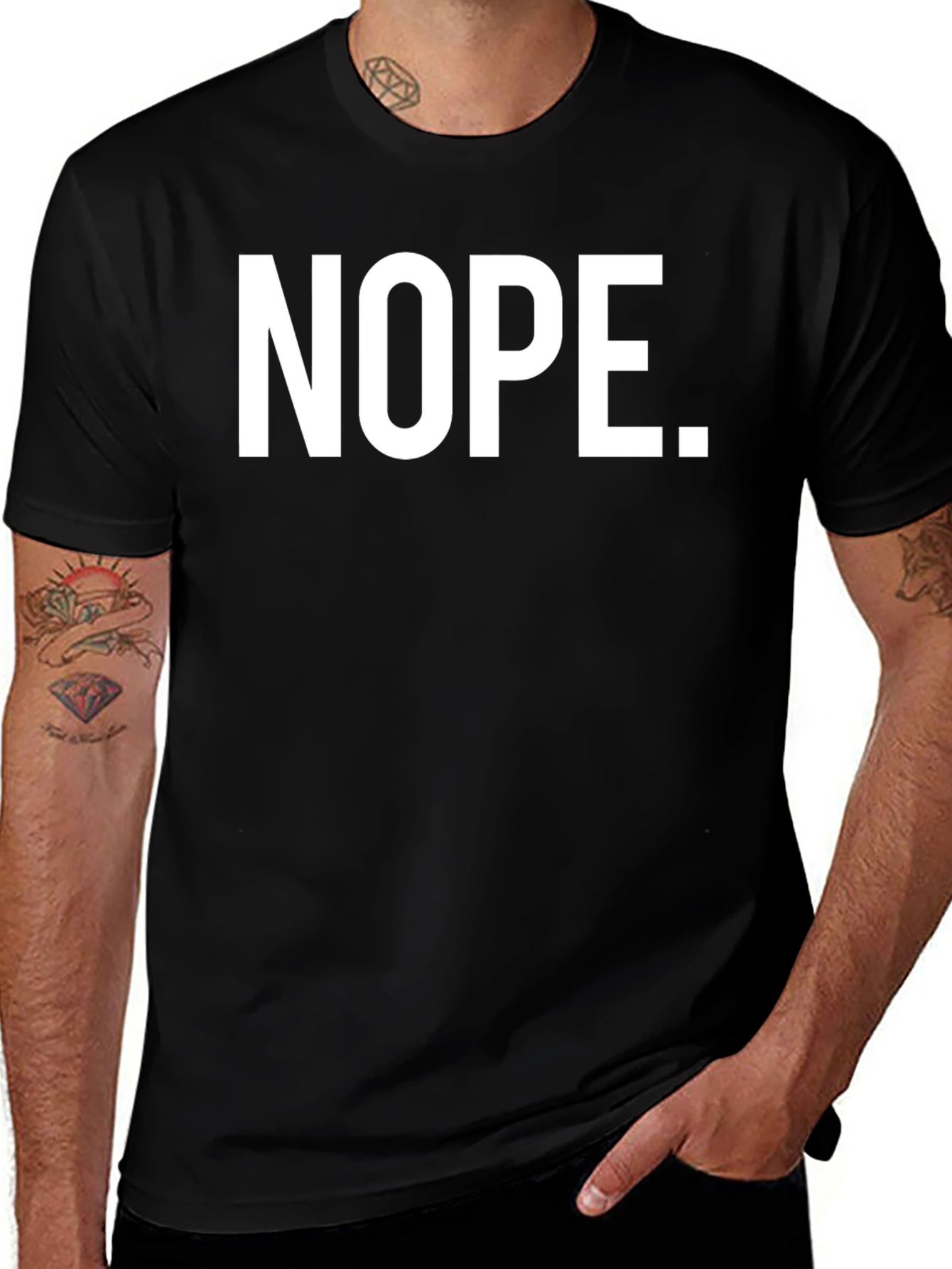Variant 29 of Nope Graphic T-Shirt - Black Casual Tee
