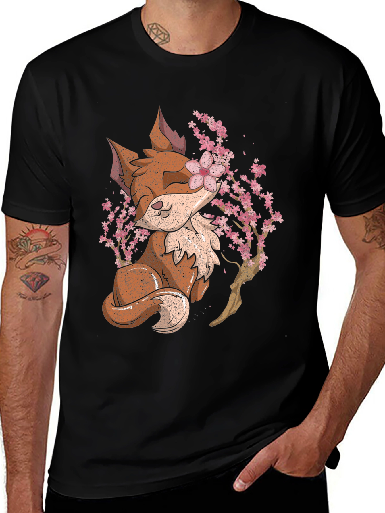 Variant 9 of Fox and Blossom Graphic T-Shirt