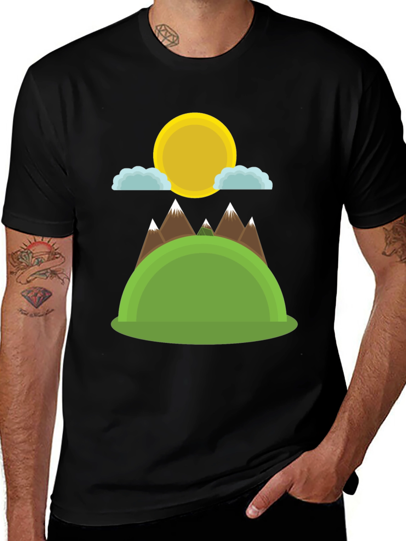 Variant 26 of Nature Graphic Tee - Mountain Sun T-Shirt