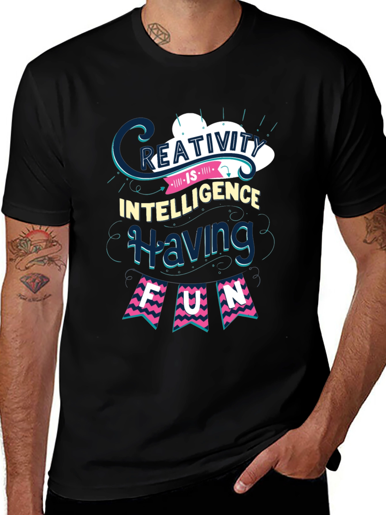 Variant 9 of Creative Intelligence Fun Black T-Shirt