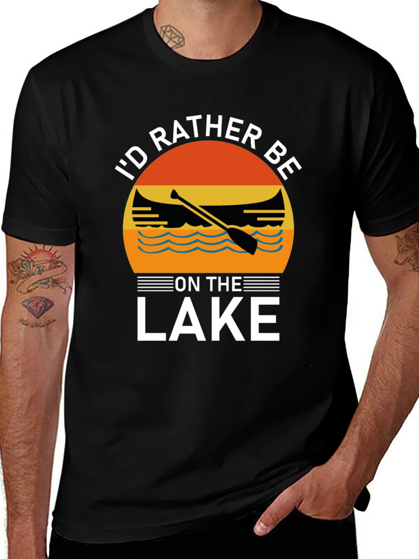 Variant 7 of Lake Lover T-Shirt - I'd Rather Be On The Lake Graphic Tee