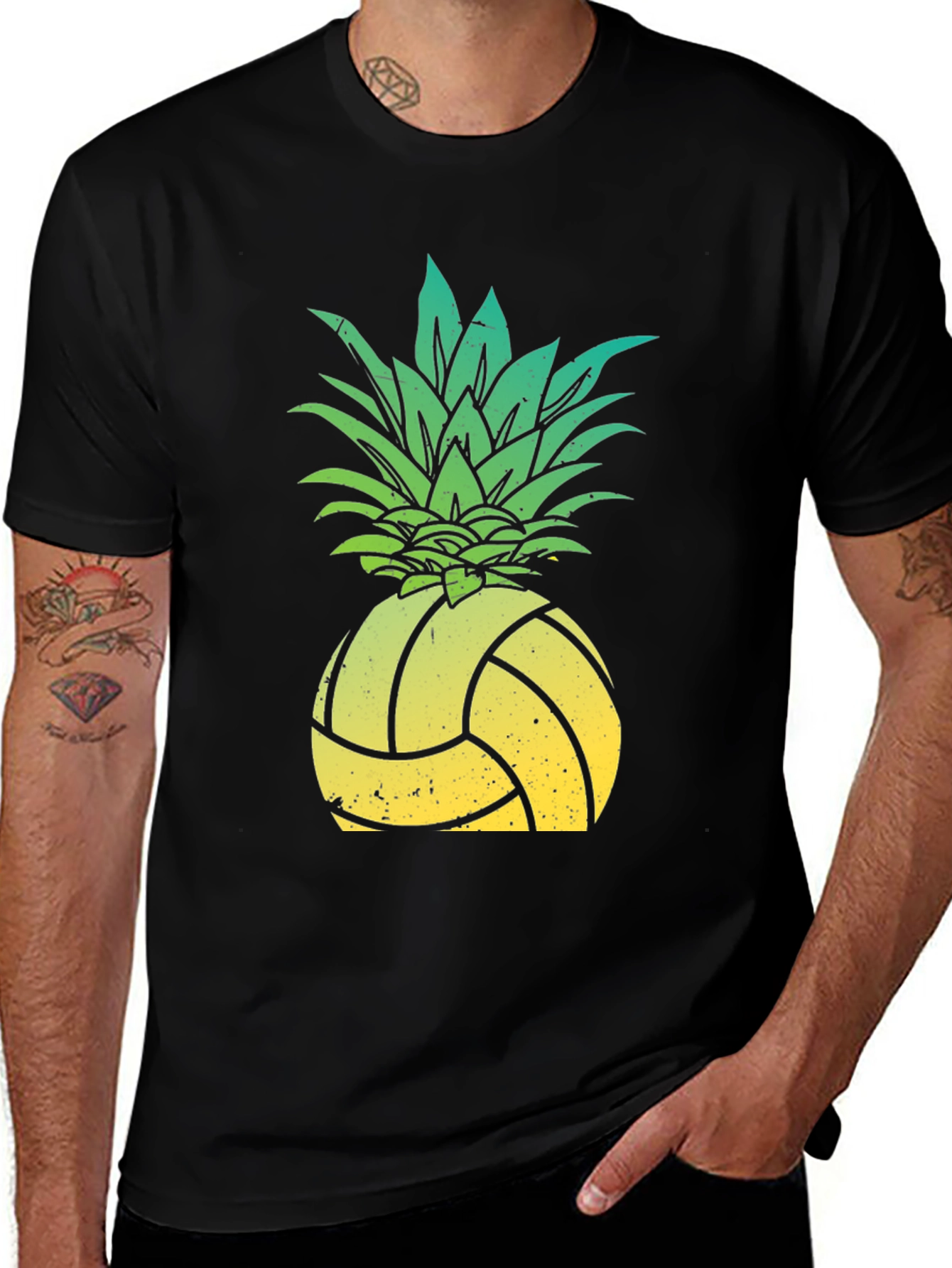 Variant 22 of Pineapple Volleyball Graphic Tee - Unisex