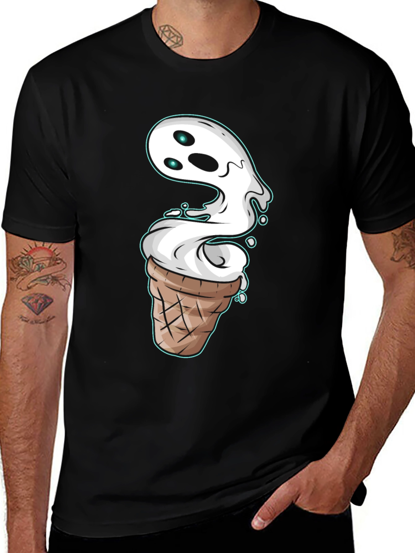 Variant 9 of Ghost Ice Cream Cone Graphic T-Shirt