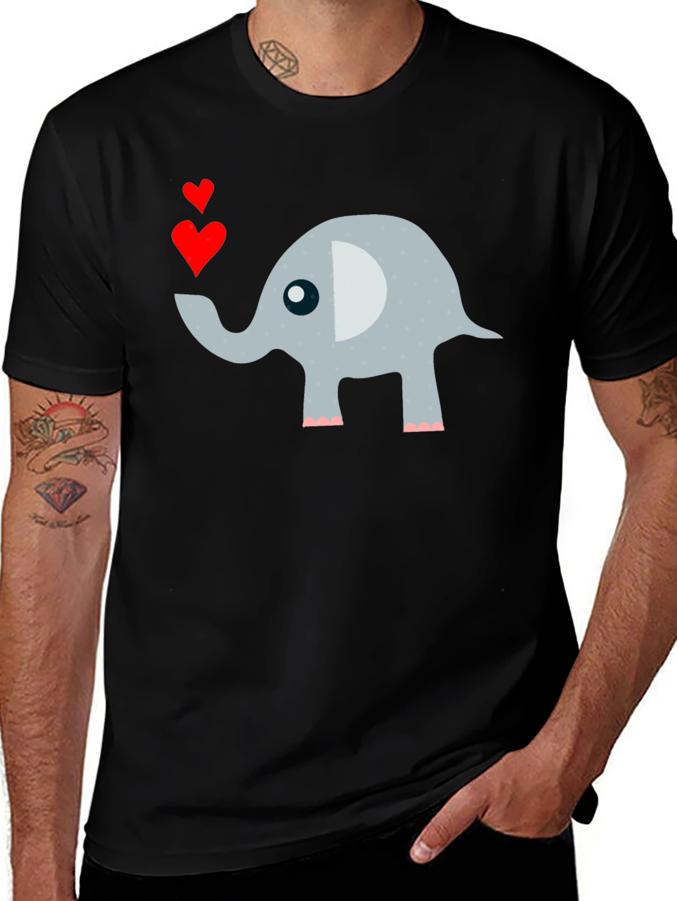 Variant 9 of Elephant Love Men's T-Shirt Cute Animal Tee