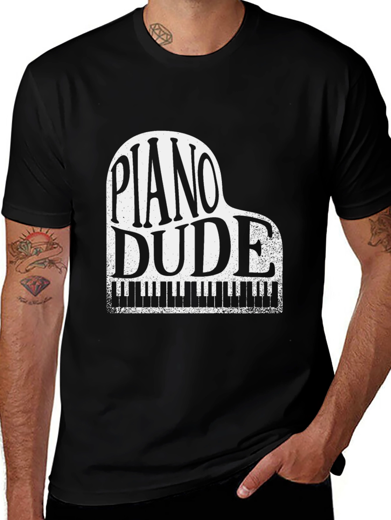 Variant 19 of Piano Dude Graphic Tee - Musical Humor T-Shirt