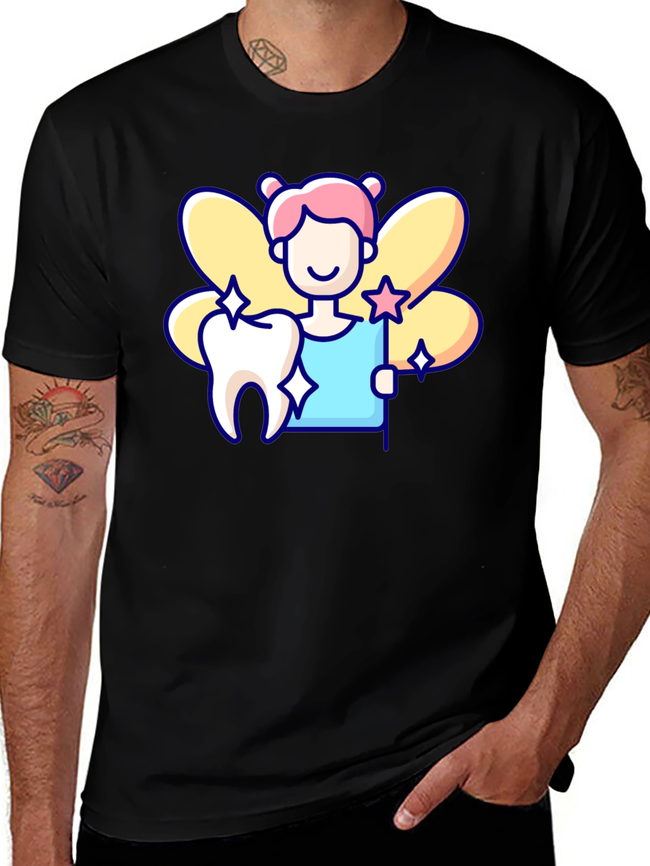 Tooth Fairy Graphic T-Shirt - Black Cotton Tee