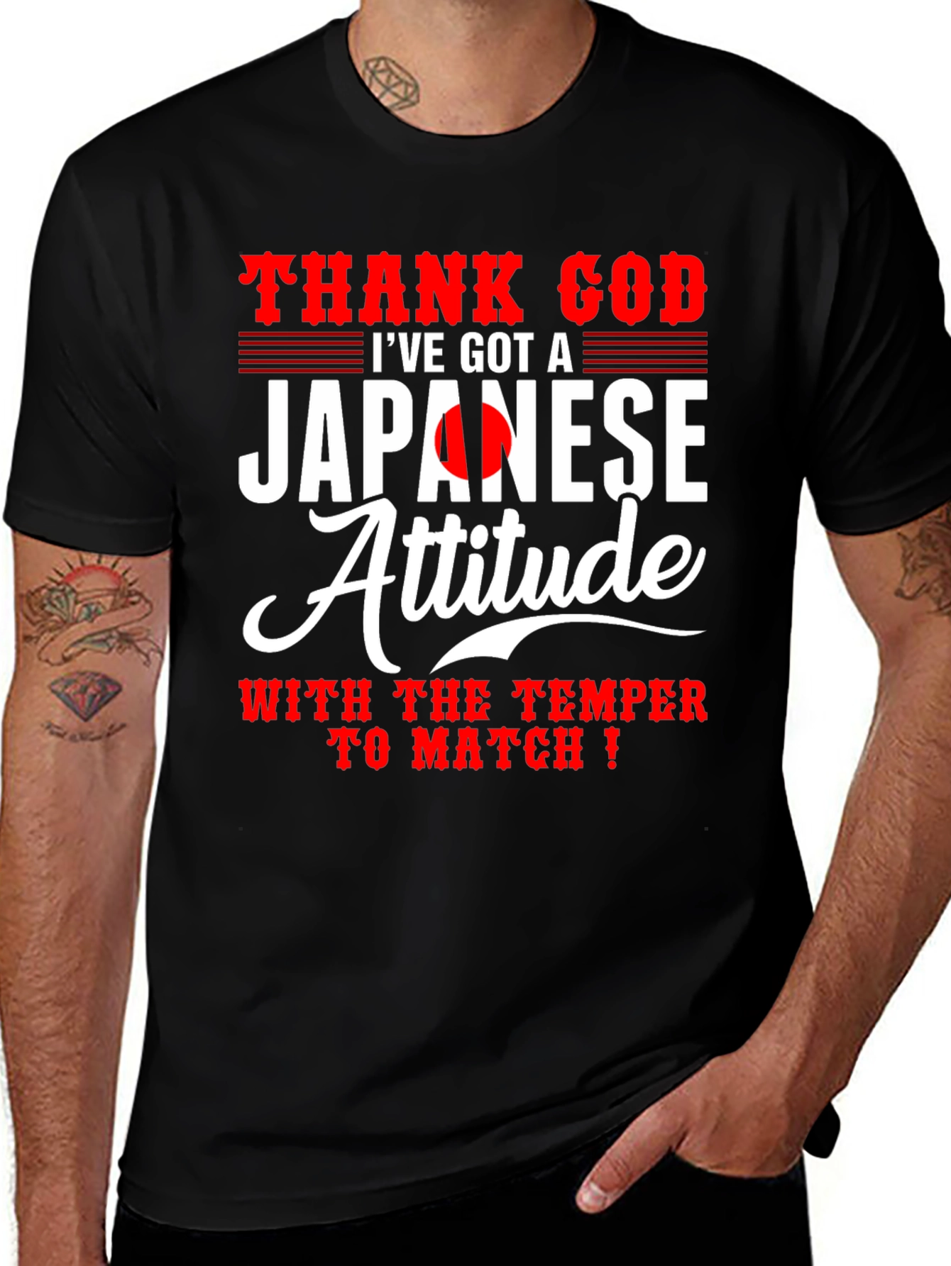 Variant 22 of Japanese Attitude Graphic T-Shirt - Black