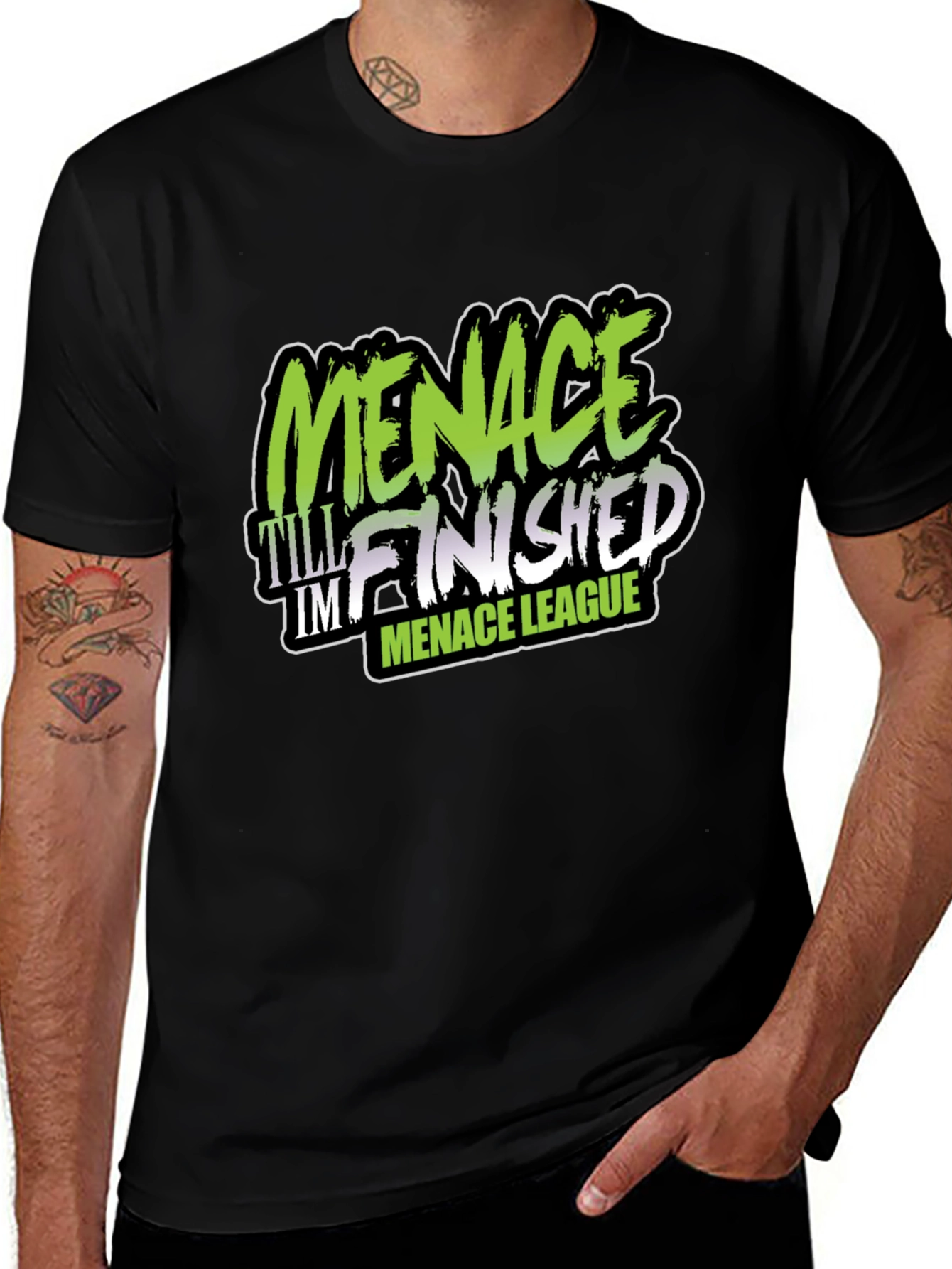 Variant 19 of Menace League Graphic Tee - Black Cotton T-Shirt