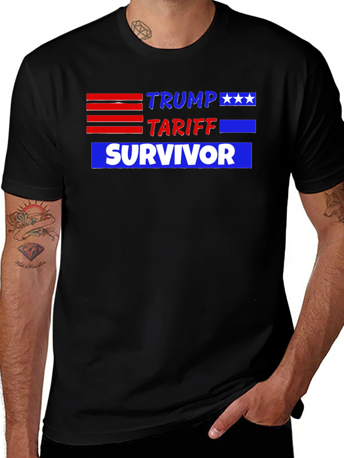 Variant 11 of Trump Tariff Survivor Novelty Graphic Tee