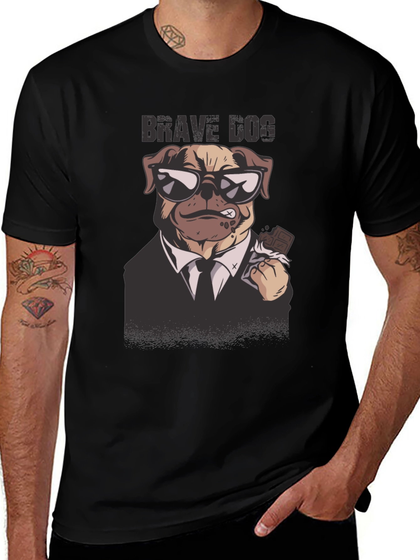 Variant 8 of Brave Dog Graphic Tee - Cool Canine Design