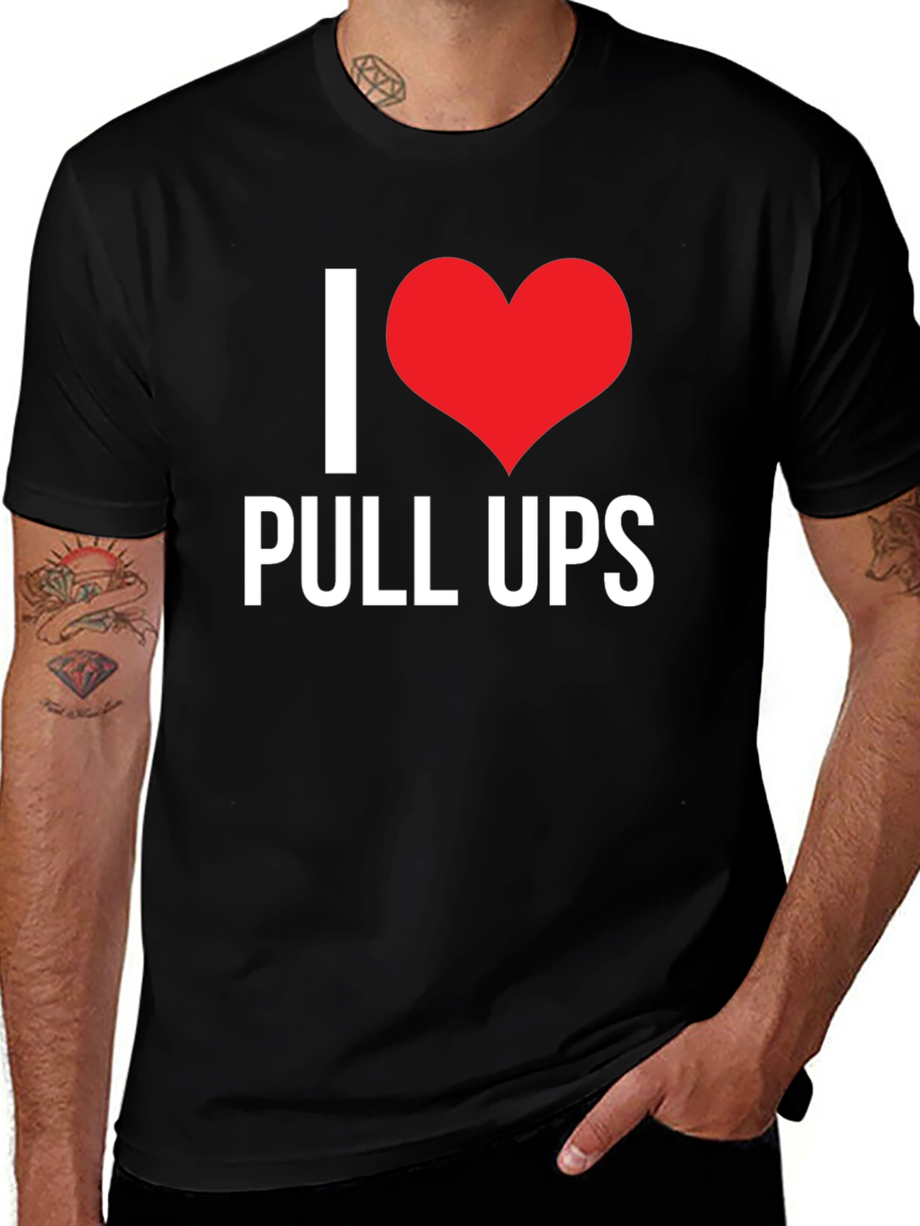 Variant 26 of I Love Pull Ups Black T-Shirt