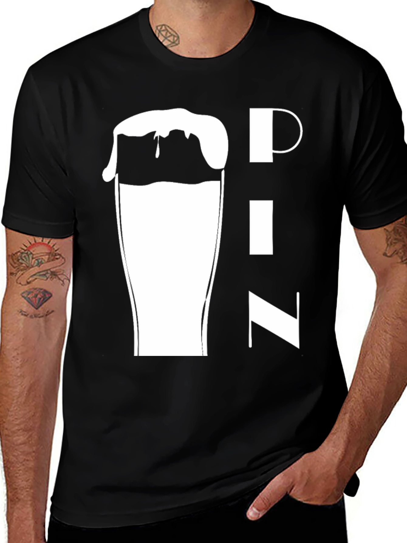 Variant 25 of Pint Beer T-Shirt - Black Graphic Tee