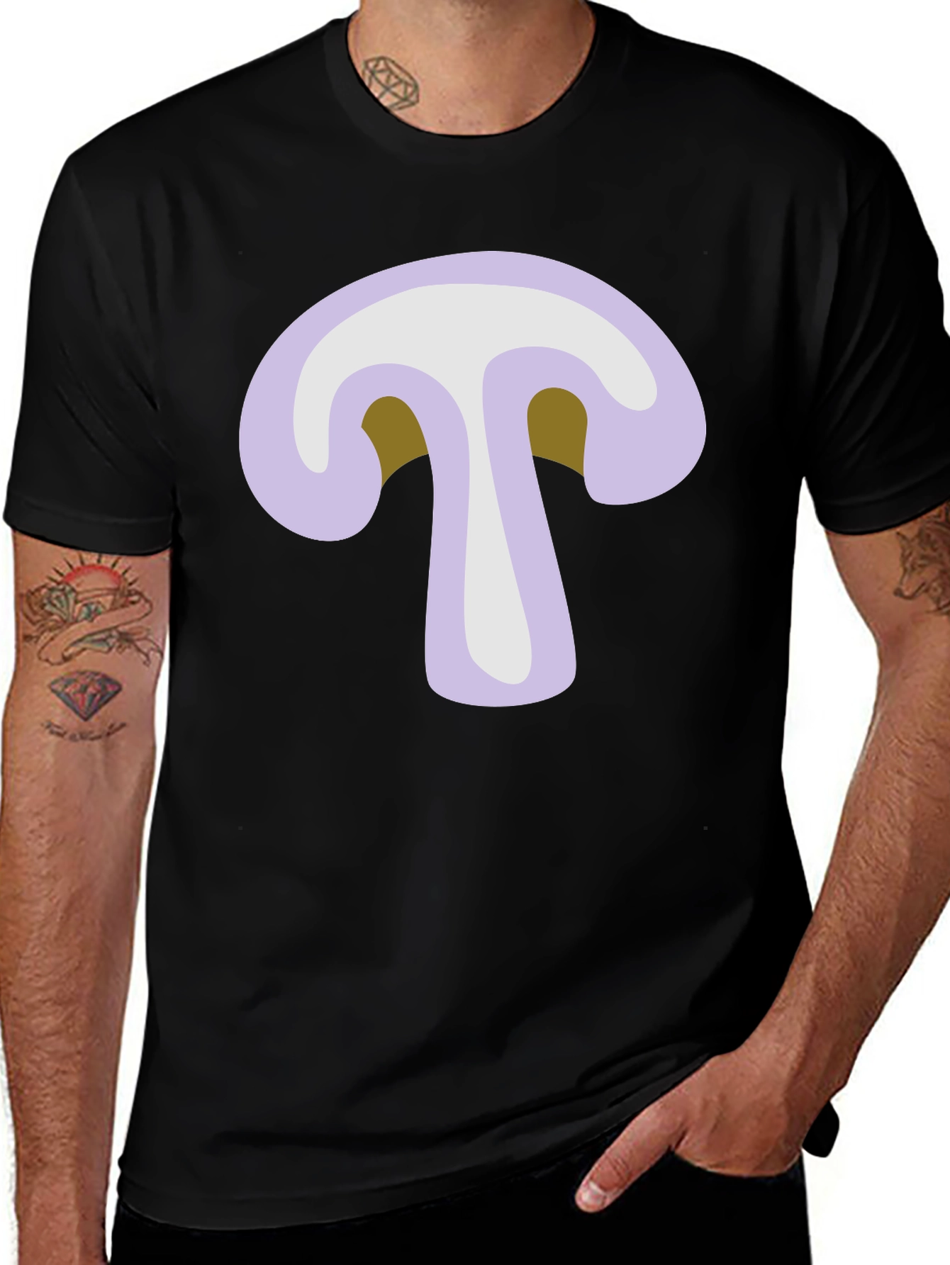 Variant 15 of Mushroom Graphic Tee - Funky Casual Black T-Shirt