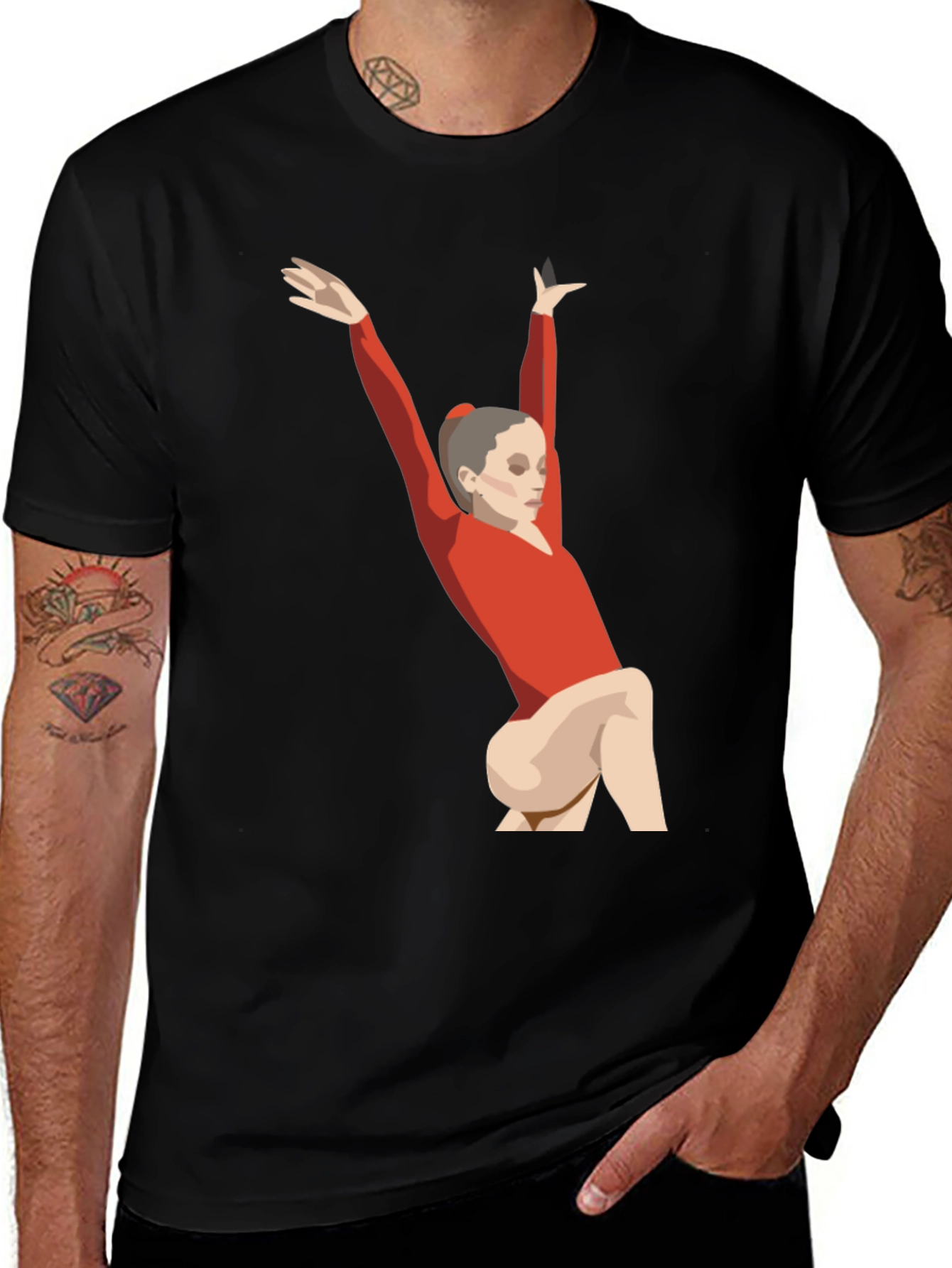 Variant 6 of Gymnast Graphic Tee - Unisex Black T-Shirt