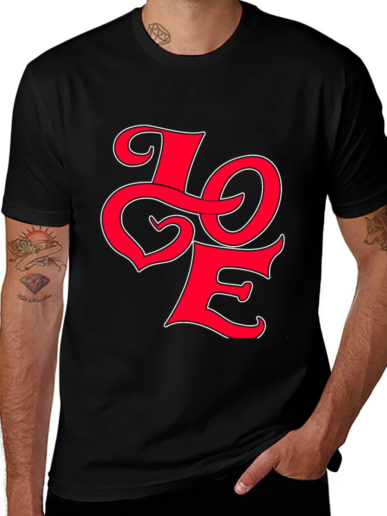 Variant 17 of Love Graphic Black T-Shirt