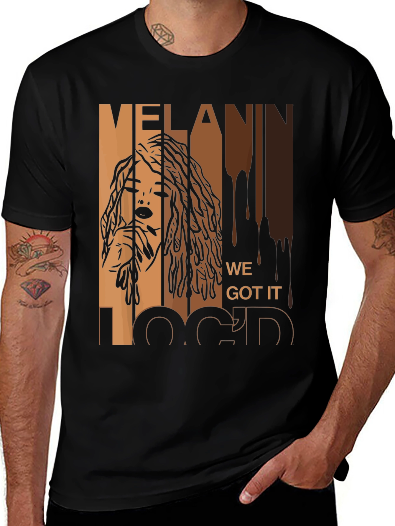 Variant 13 of Melanin Loc'd Black T-Shirt