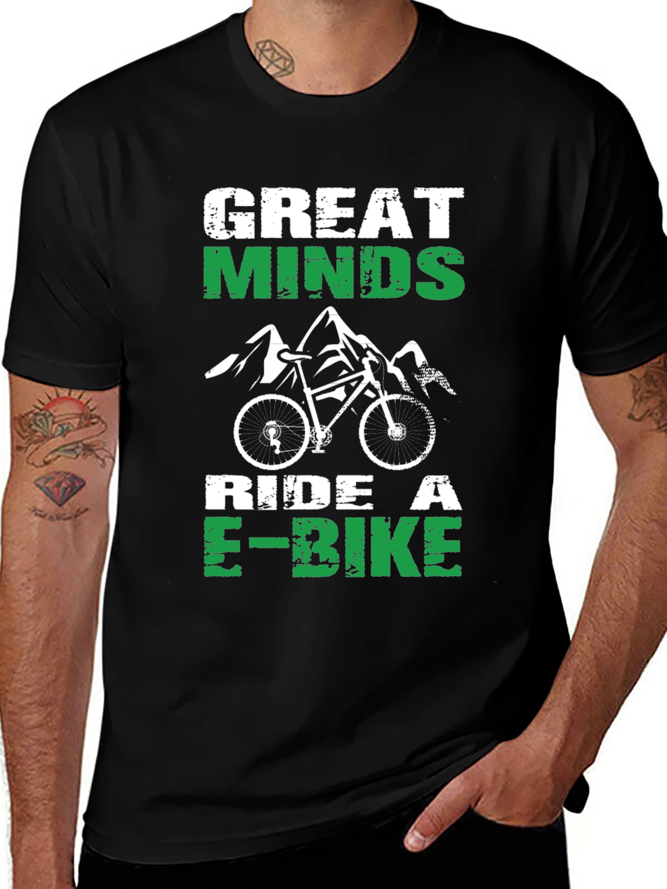 Great Minds Ride E-Bike T-Shirt - Mountain Bike Graphic Tee