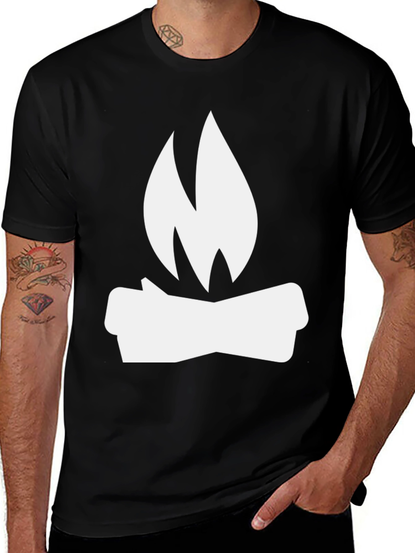 Variant 17 of Campfire Graphic Tee - Black Cotton T-Shirt