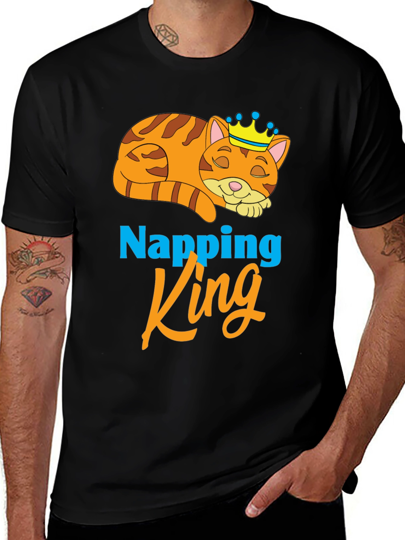 Variant 26 of Napping King T-Shirt, Cute Cat Tee