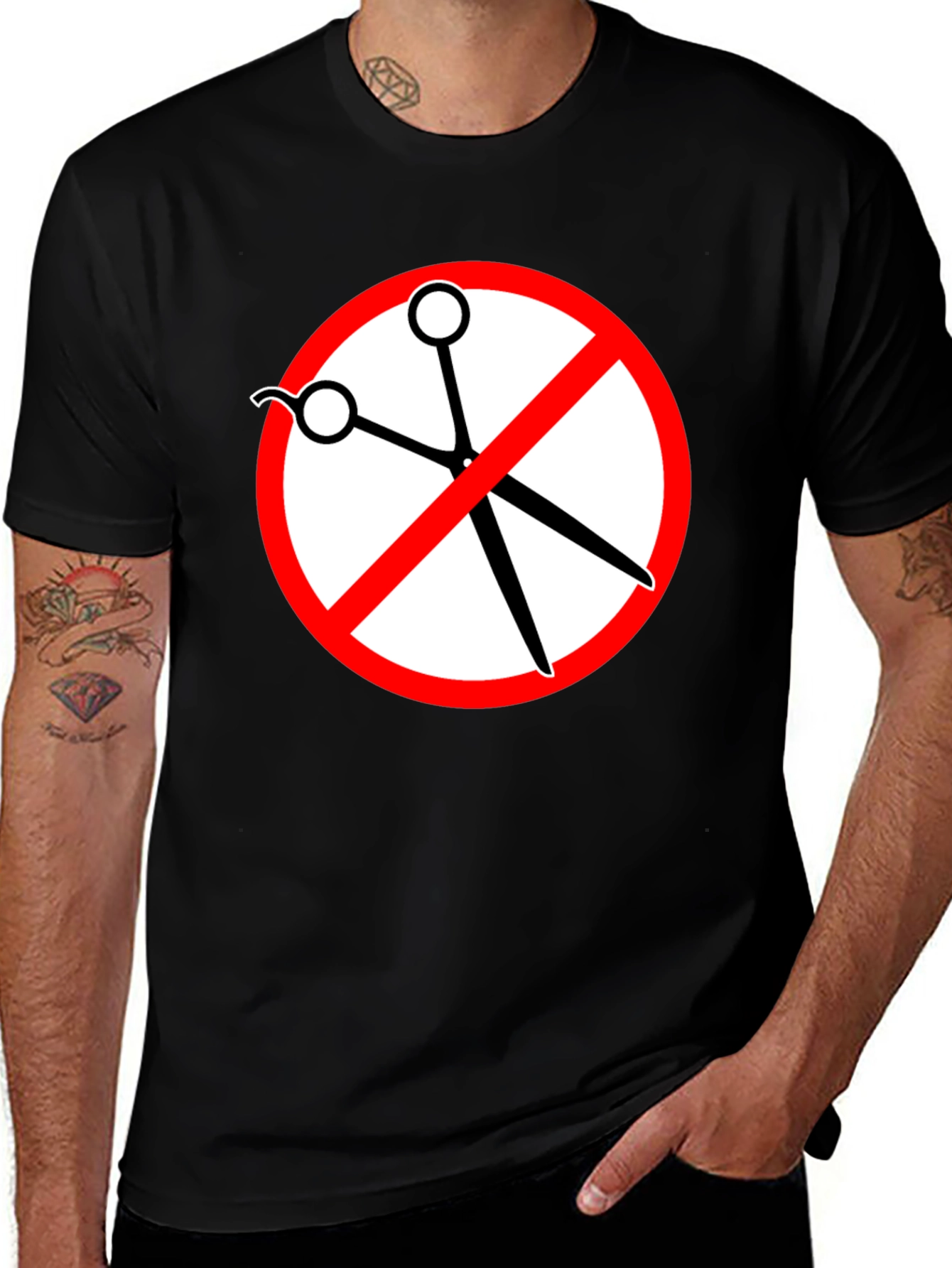 No Scissors Graphic Tee - Funny Barber Shirt