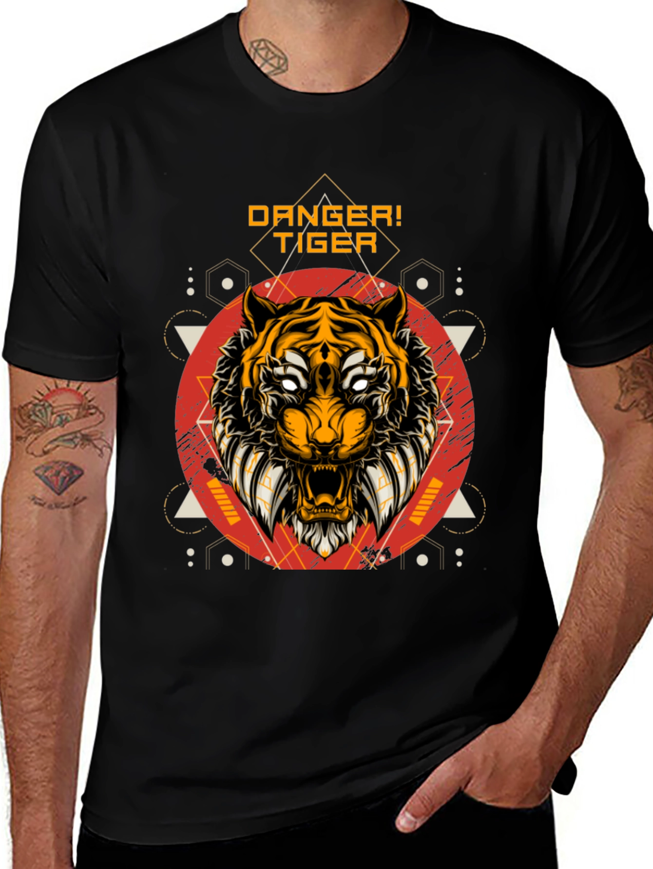 Variant 29 of Danger Tiger Graphic Tee - Black Cotton T-Shirt