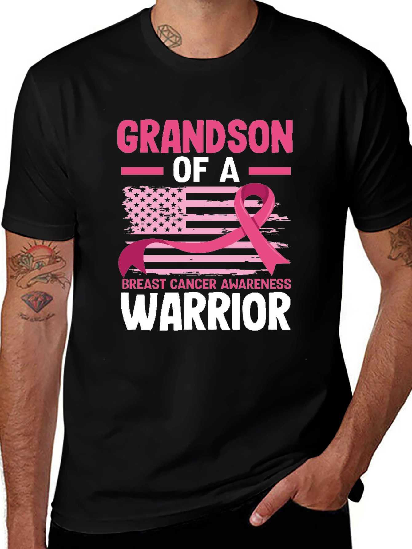 Variant 12 of Grandson of a Breast Cancer Warrior T-Shirt