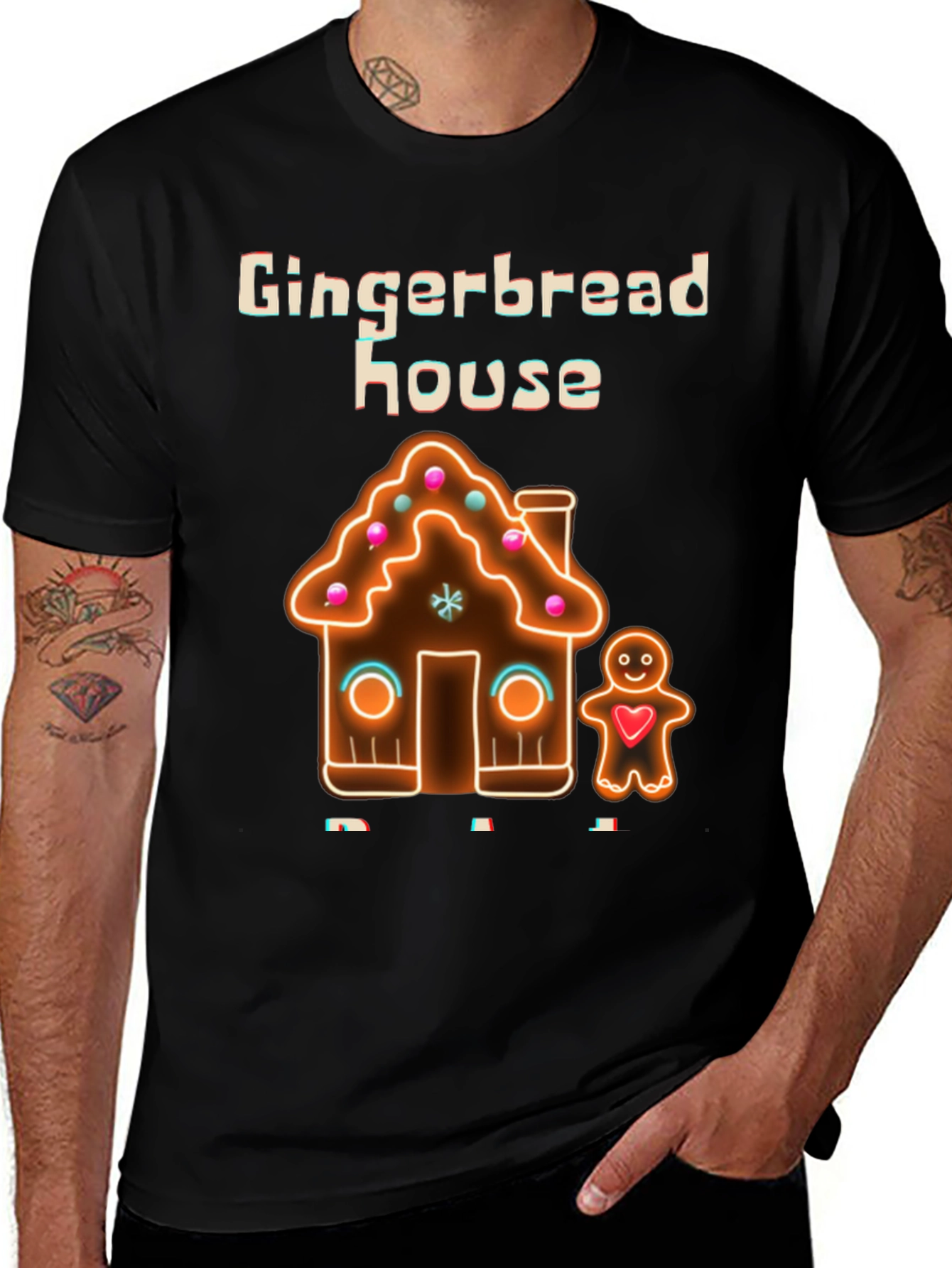 Variant 29 of Gingerbread House Graphic Tee - Holiday Fun