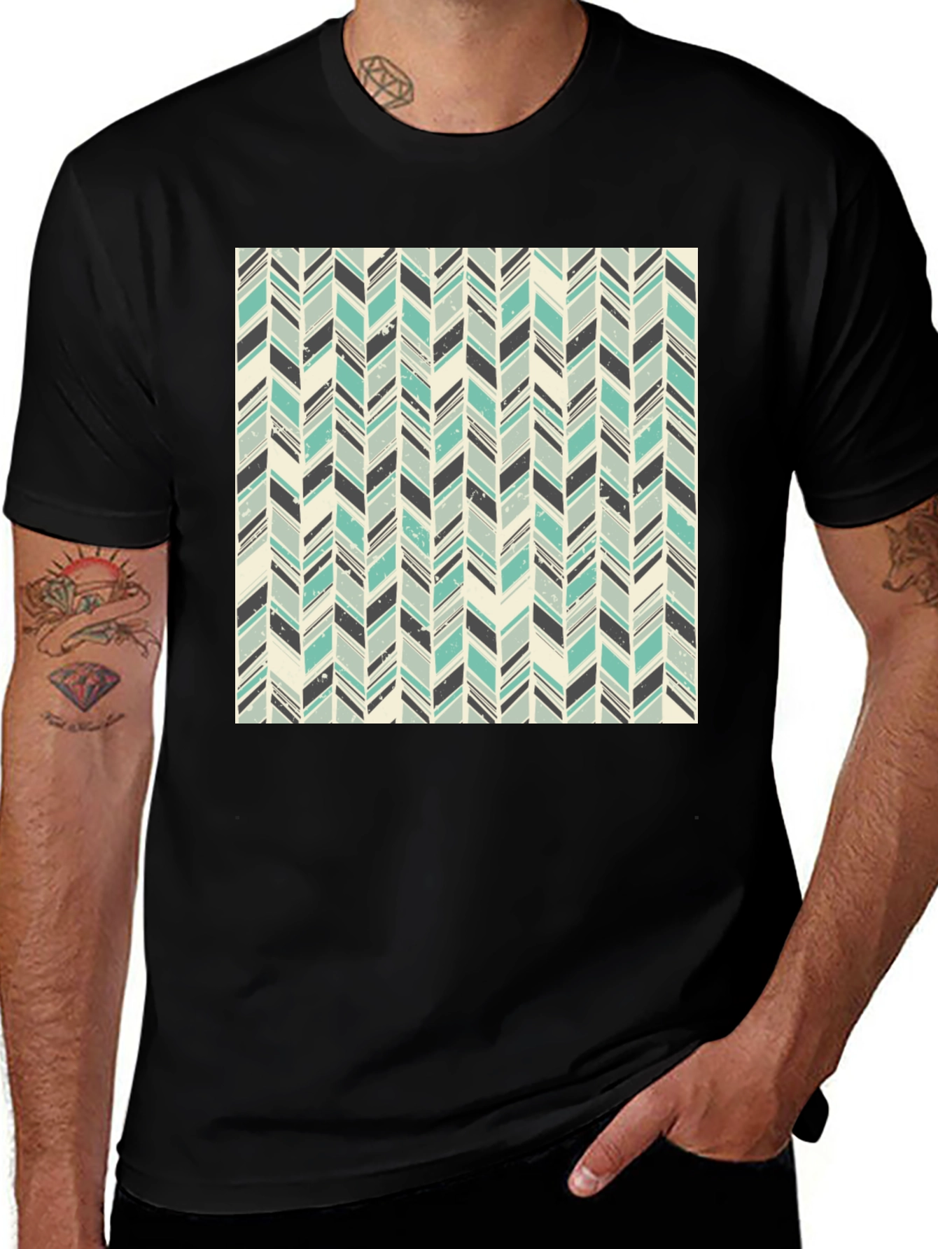 Variant 20 of Herringbone Pattern T-Shirt - Stylish Casual Tee