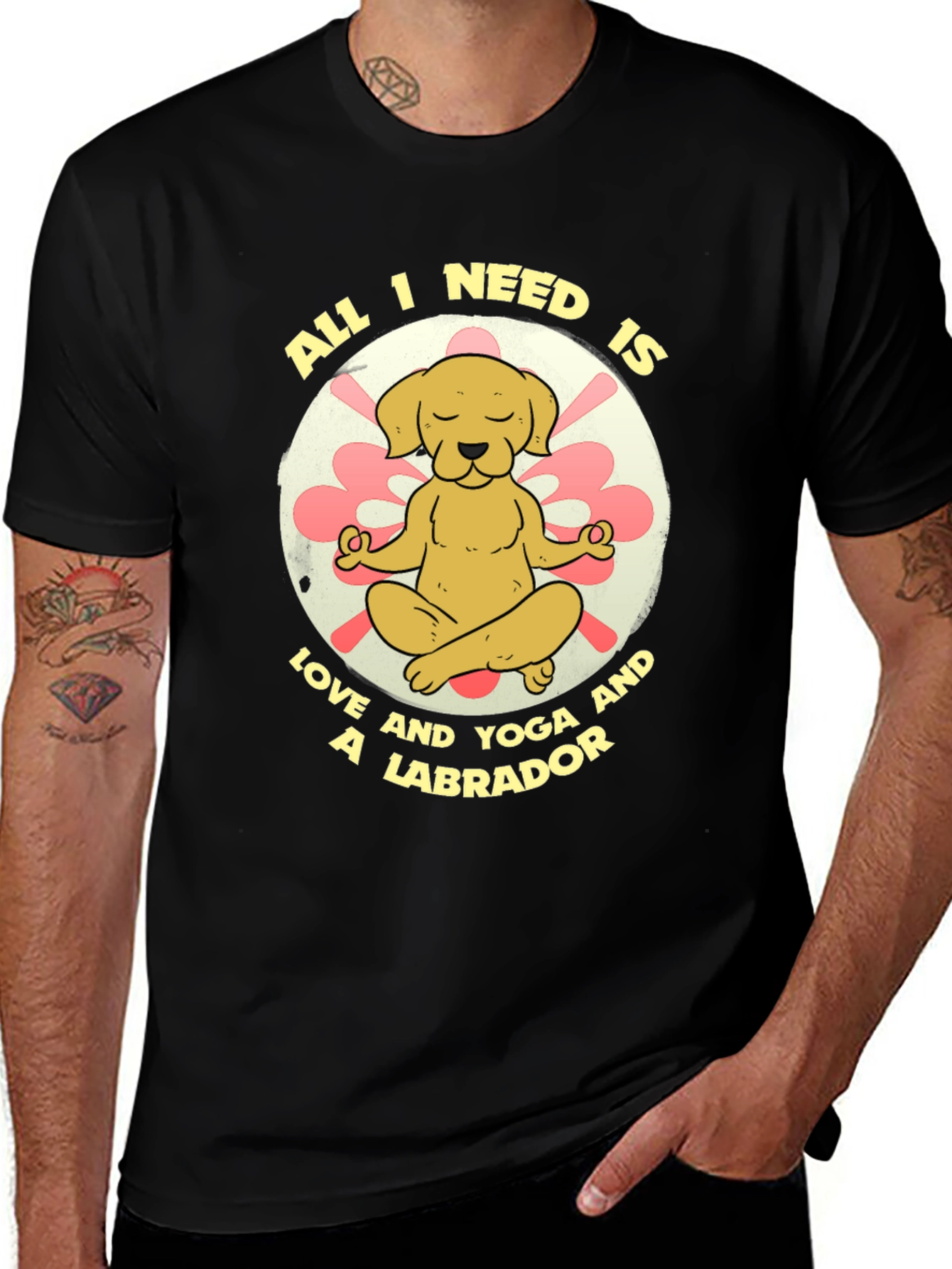 Variant 18 of Labrador Yoga T-Shirt - All You Need is Love!