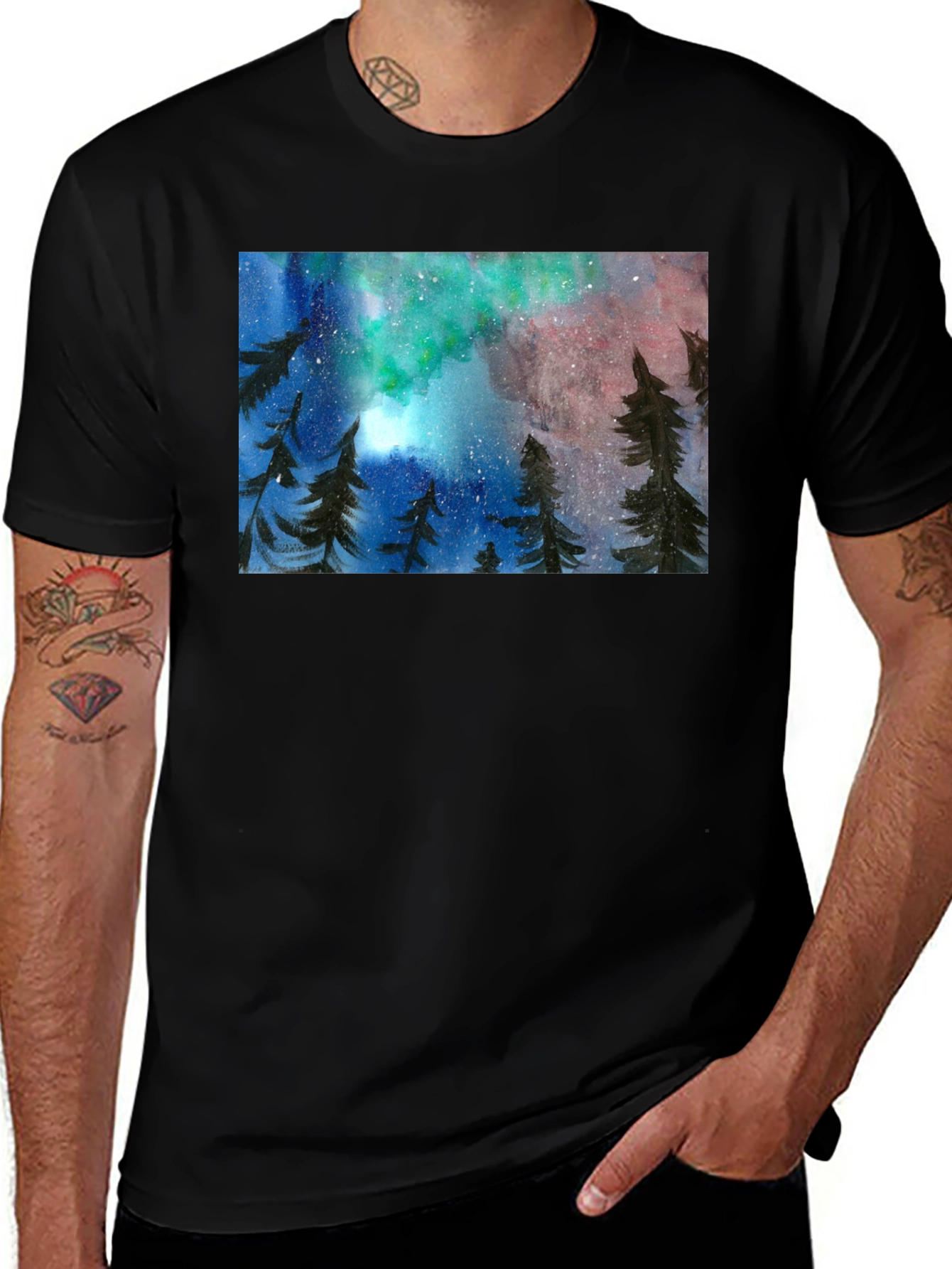 Aurora Borealis Graphic T-Shirt - Nature Inspired Tee