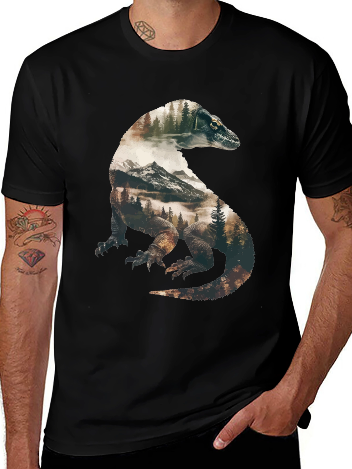 Variant 25 of Komodo Dragon Nature Graphic Tee