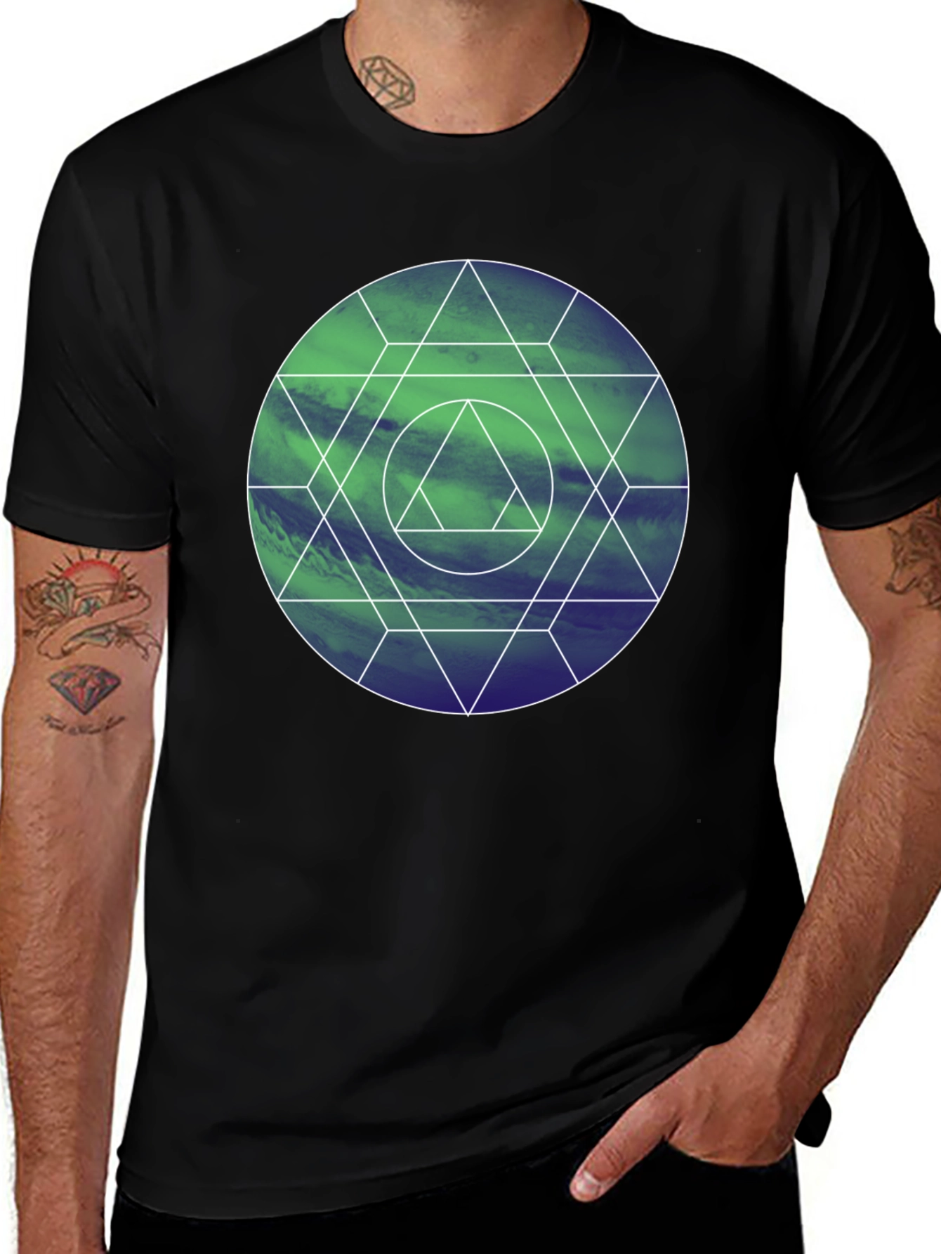 Variant 24 of Geometric Circle Graphic Tee - Modern Design