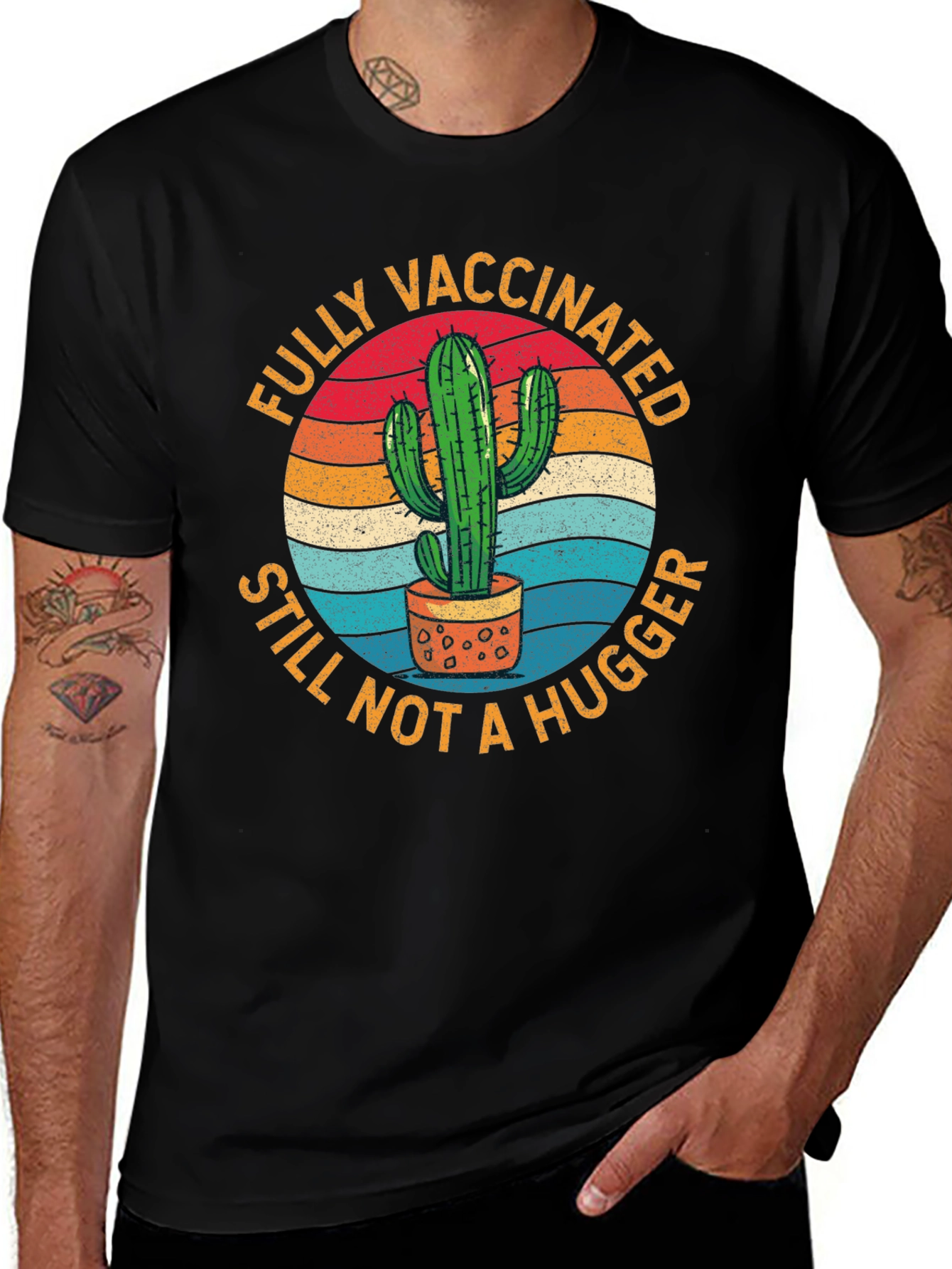 Variant 5 of Fully Vaccinated Still Not a Hugger T-Shirt