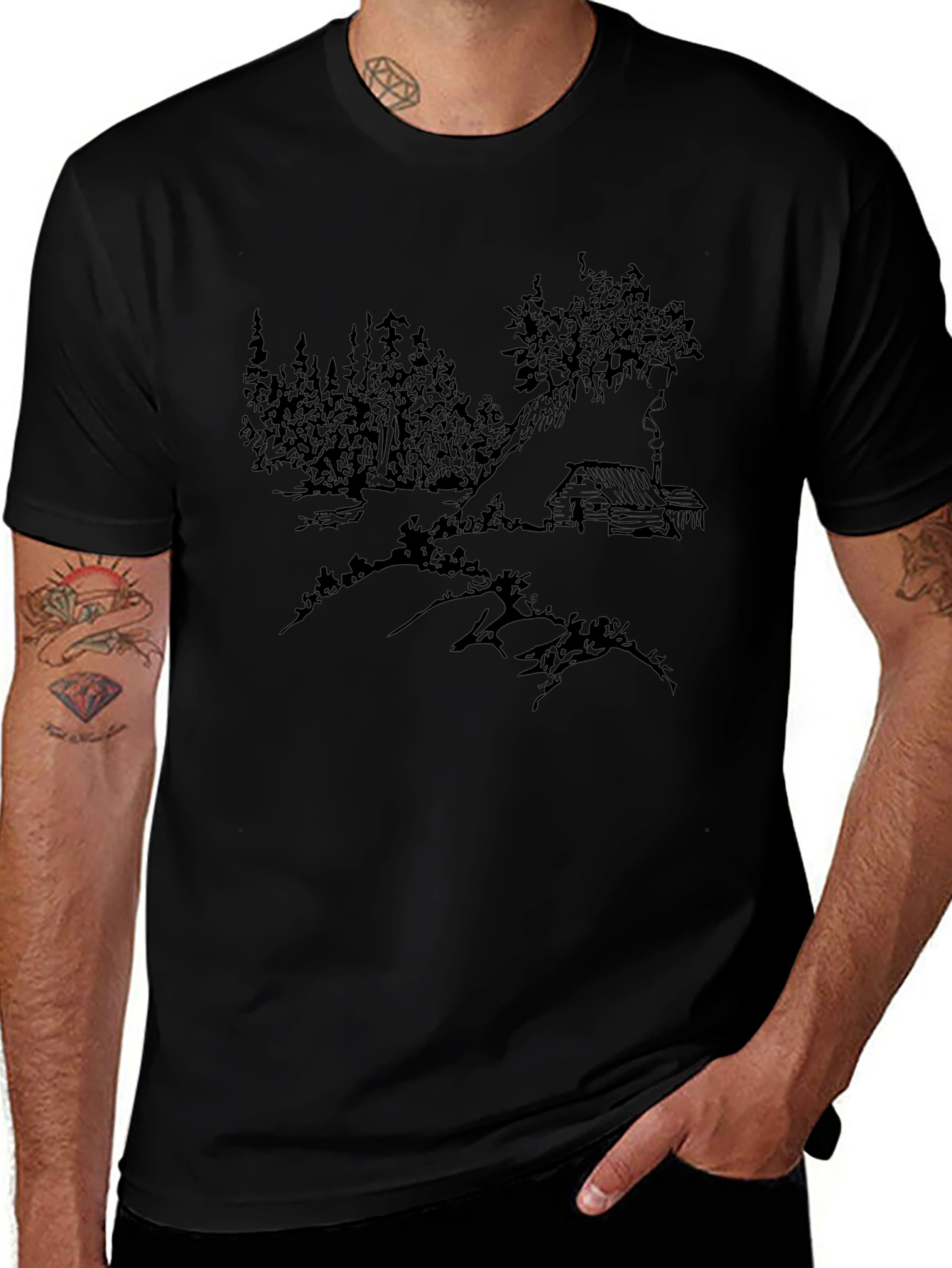 Variant 16 of Cabin in the Woods Black Graphic Tee