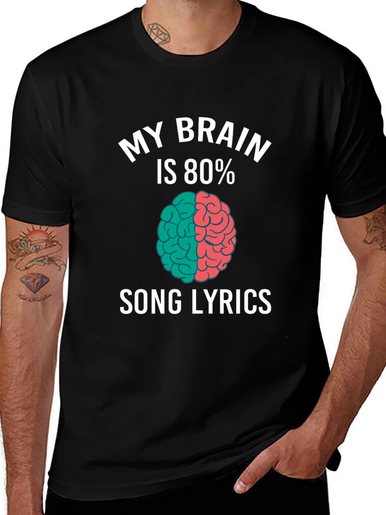 My Brain Is 80% Song Lyrics T-Shirt